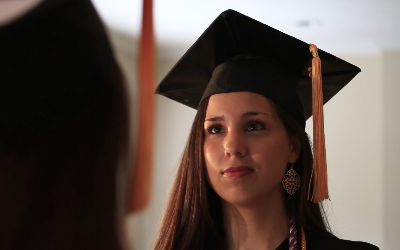 nursing student wearing a cap and ready for graduation